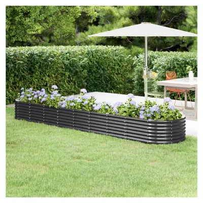 Produktbild von Hochbeet für den Garten, pulverbeschichteter Stahl, 368 x 80 x 36 cm, anthrazit
