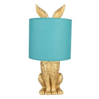 Produktbild von Clayre & Eef Tischlampe Kaninchen Ø 20x43 cm Goldfarbig Grün Kunststoff