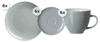 Produktbild von Kaffeeservice 18 tlg. Suomi grau-blau