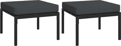 Obrázok produktu pre vidaXL Záhradná stolička so sivým vankúšom 2 ks 60x60x35 cm Oceľ
