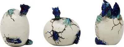 Produktbild von 3er Set blaue Drachen schlüpfen aus Dracheneier