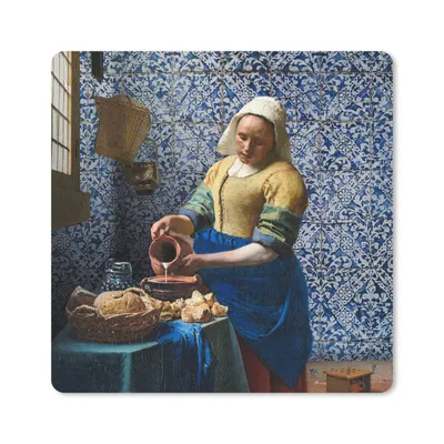 Produktbild von MuchoWow® Mauspad Mousepad Milchmädchen - Delfter Blau - Vermeer - Gemälde - Alte Meister 20x20 cm - Mousepads - Maus Mat - Pad - Mausunterlage - Desk Mat - Bureauartikeln