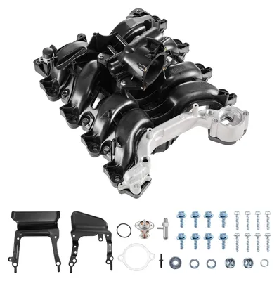 Zdjęcie produktu dla Kolektor dolotowy z uszczelką, komplet kolektora dolotowego silnika, pasujący do modeli Ford F-150 / E-150 / E-250, roczniki 2007-2008, zamiennik części silnikowej, zastępuje numery: 615-375, 7L3Z-9424-B, 7L3Z-9424-F
