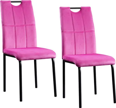 Produktbild von Denton Samt Stühle im 2er Set, 96,5 cm H, 41,5 cm B, 52,5 cm T, 47 cm Sitzhöhe