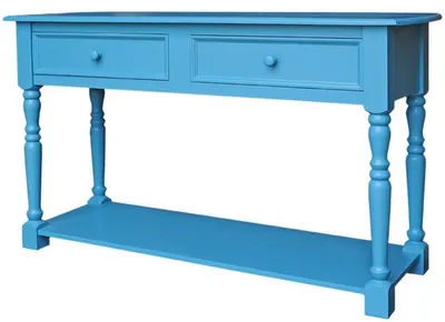 Immagine prodotto di Casa Padrino Consolle in stile country con 2 cassetti e ripiano Blu 152 x 51 x H. 90 cm - Mobili per hotel in stile country