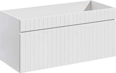 Immagine prodotto di Mobile Bagno Sotto Lavabo 100 Cm Bianco Opaco Scanalato 1 Cassetto