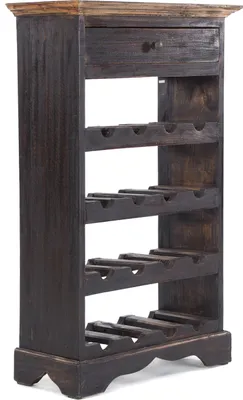 Produktbild von VINTAGE WEINREGAL 85x55cm(HxB), Flaschenregal mit Schublade, für 16Fl