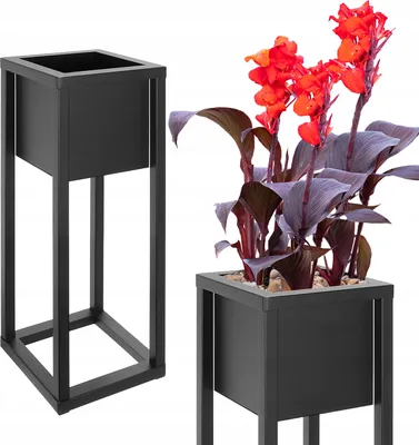 Zdjęcie produktu dla Kwietnik Roślin Stojący Metalowy Nowoczesny 50 Cm Wys Modern Spawany