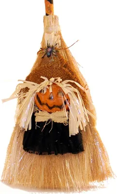 Produktbild von Halloween Reisigbesen mit Beleuchtung Broom Pumpkin Dekoleuchte