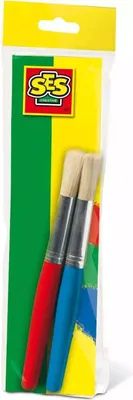 Produktbild von SES Creative 00399 Kinderpinsel Set, 2 Stück - Perfekt für kleine Künstler ab 2 Jahren, Pinsel-Set für Kinder