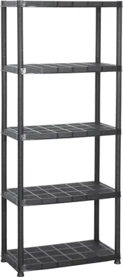 Zdjęcie produktu dla vidaXL Regał magazynowy 5-poziomowy czarny 71x38x170 cm plastikowy