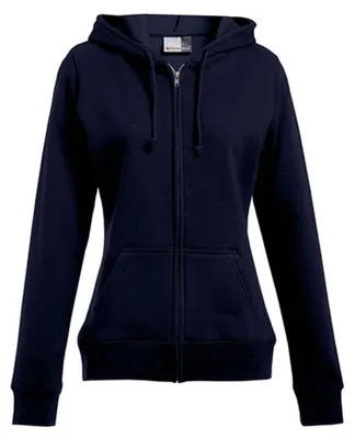 Image de Promodoro - Sweat à capuche « 80/20 » avec fermeture éclair sur toute la longueur pour femmes LT5949 (L) (bleu marine)