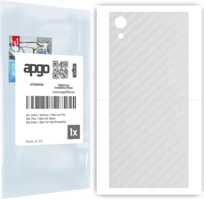 Produktbild von apgo Rückseite Schutzfolie für Sony Xperia XA1 -  Hinten Schutzfolie Carbon Transparent (durchsichtig), Rückseite Folie schützt vor Kratzern und Fingerabdrücken