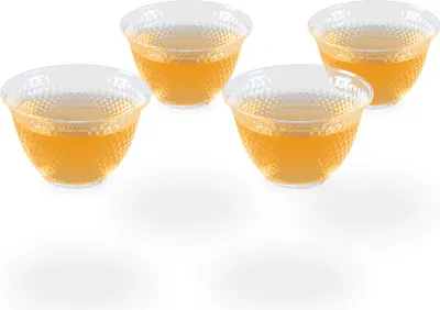 Produktbild von Melina Teetassen / Teecups / Glascups, 4 Glastassen je 90ml, Arare glänzend