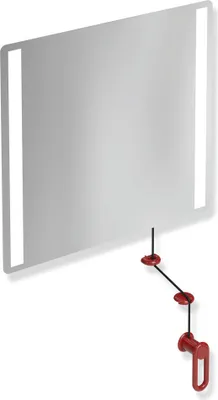 Produktbild von HEWI LED-Kippspiegel basic der Serie 801, mit integrierter LED-Beleuchtung rubinrot