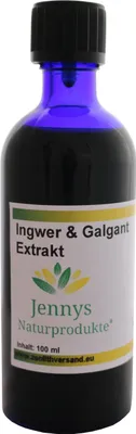 Produktbild von Ingwer & Galgant Extrakt flüssig 100 ml in Blauglasflasche