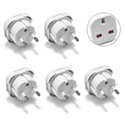 Produktbild von Weltadapter Typ G auf F für England, Irland, Malta, Malaysia - 5 stück