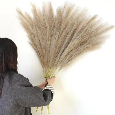 Obrázok produktu pre Umelá pampová tráva 113 cm, 8 kusov, hnedá, do vázy