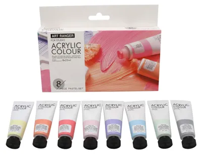 Acrylfarbe Set Pastell, 8 Tuben à 22 ml, für Leinwand