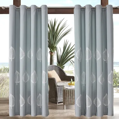 Image de Topchances 1 pièce Rideau extérieur avec oeillets, imperméable Rideau extérieur Jardin Obscurcissement Indoor Outdoor Rideaux pour véranda,Pergola, Cabana, Gazebo, Gris clair, 213 * 254cm