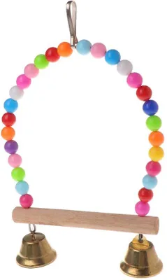 Produktbild von Holzschaukel für kleine Wellensittiche Spielzeug mit Klingeln