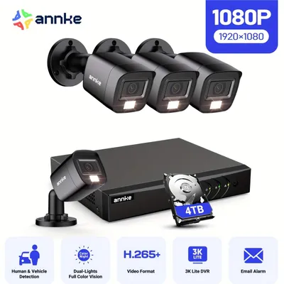 Image de Système de caméras de surveillance – Caméras de sécurité – 8 caméras Full HD 1080P – Détection par intelligence artificielle et vision nocturne
