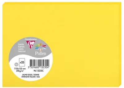 Image de Clairefontaine Carte C6 Pollen 210g Soleil 110x155mm Pack de 25 pièces