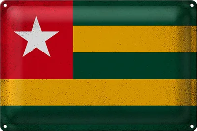 Produktbild von Blechschild Flagge Togo 30x20cm Flag of Togo Vintage