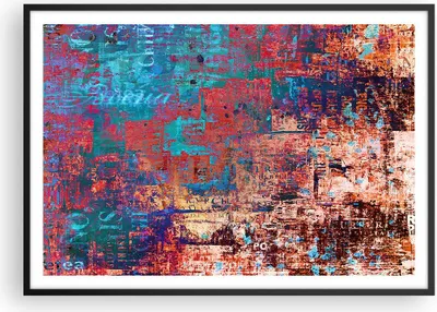 Produktbild von Gerahmtes Poster - Schwarzer Rahmen - Graffiti modern - 100x70 cm - Wand Bild - Wanddeko - Wandbilder - Kunstposter - Wandposter - Bilderrahmen - Bilder - Kunstdruck - Wandbild - P2BAA100x70-3648