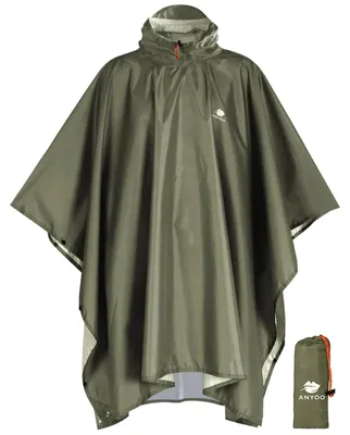 Produktbild von Regenponcho Regenjacke Regencape - Wasserdicht - Mit Ärmeln und Kapuze - Einheitsgröße für Erwachsene - Für Wandern und Camping