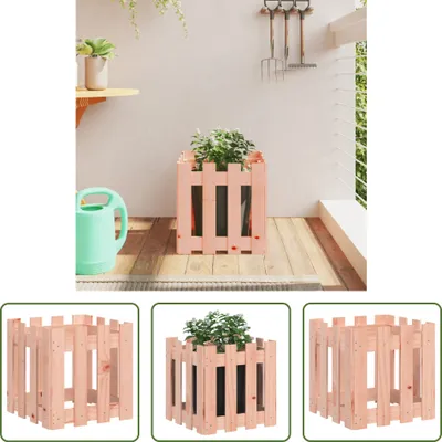 Produktbild von The Living Store Pflanzkübel Lattenzaun-Design 40x40x40 cm Massivholz Douglasie