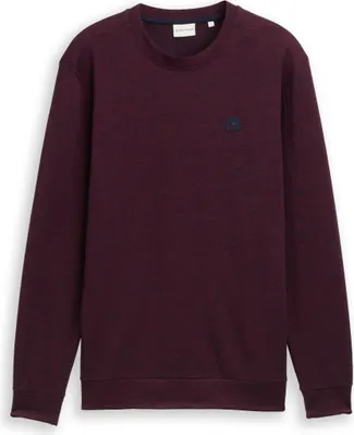 Produktbild von Tom Tailor Langarmshirt mit Logo-Badge aus Baumwolle in Melange-Optik