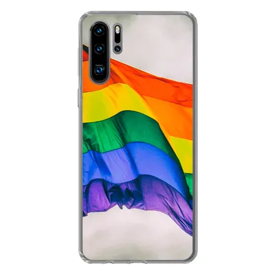 Produktbild von MuchoWow® Handyhülle Schutzhülle Hülle für Huawei P30 Pro Foto einer Regenbogenflagge Silikon Softcase Handy Hülle - Schutzdeckel