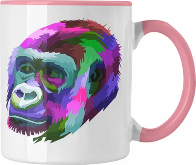 Produktbild von Trendation - Chimpanse Tasse Geschenk Polygon Grafik (Rosa)