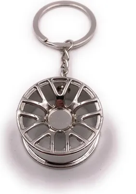 Produktbild von Onwomania Schlüsselanhänger Felge Autofelge Reifen Tuning silber Anhänger Keychain