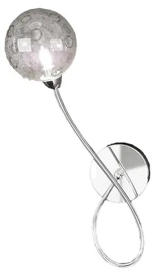 Immagine prodotto di Applique Contemporanea Sx Super Ball Metallo Cromo Vetro Pirex 1 Luce G9