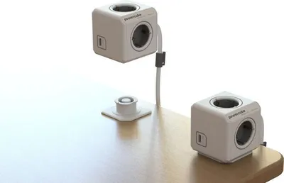 Produktbild von DesignNest PowerCube Duo USB Extended Grau Mehrfachsteckdose mit 1,5 m Kabel