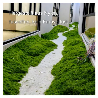 Produktbild von Moosmatten zur Dekoration, Flachmoos für Moosbilder und Mooswände, Kunstmoos zum Dekorieren, Bastelmoos, Frühlingsdeko (Smaragdgrün, 100 x 100 cm)