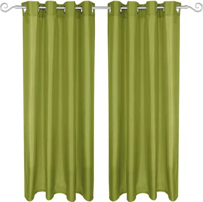 Image de lot de 2 rideaux opaques Alessia avec œillets 140x175cm vert