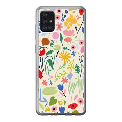 Produktbild von MuchoWow® Handyhülle Schutzhülle Hülle für Samsung Galaxy A52 5G Blumen - Muster - Pflanzen Silikon Softcase Handy Hülle - Umschlag