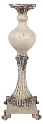 Zdjęcie produktu dla Świecznik Clayre & Eef 14x14x40 cm Beżowy Materiał ceramiczny