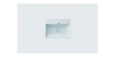 Produktbild von Waschtisch DURASQUARE o ÜL m HLB geschli 600x470mm 1 HL weiß 1 Hahnloch weiß