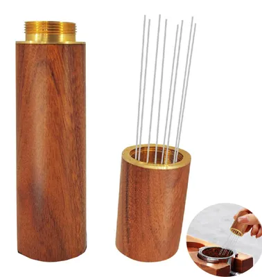 Espresso-Verteilwerkzeug, Edelstahl & Holz, 1 Stück