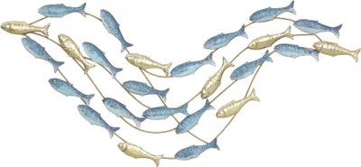 Produktbild von HOMCOM Wanddeko  Wandbild mit Fischdesign Wanddekoration Metallbild