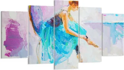 Produktbild von Bild auf Leinwand - Leinwandbild - Balletttänzer tanzen - 160x85cm - Wand Bild - Wanddeko - Leinwanddruck - Bilder - Kunstdruck - Wanddekoration - Leinwand bilder - Wandkunst - EA160x85-3766