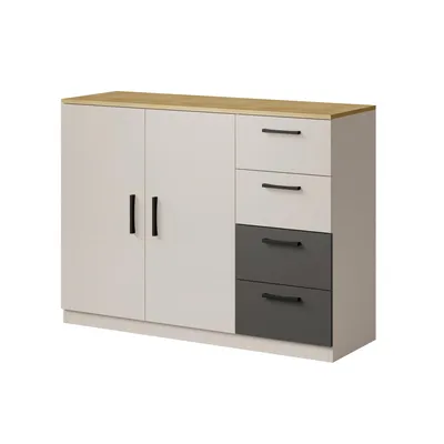 Zdjęcie produktu dla Komoda z szufladami Billz 2D4S 120 Kaszmir/Dąb Cremona