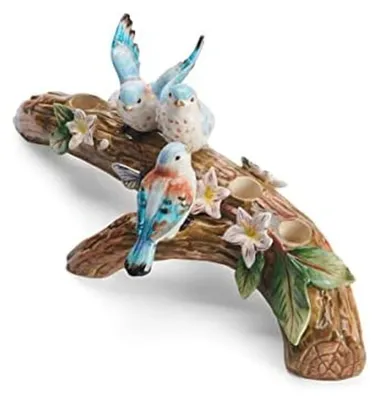 Vogelkandelaar Toulouse, 40,6 cm, blauw