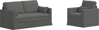 Obrázek produktu pro vidaXL Sada pohovek, 2 kusy, tmavě šedá, látka