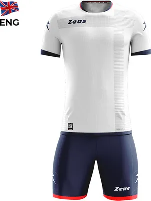 Produktbild von 140 2XS/XS|Zeus Mundial Teamwear Set Trikot mit Shorts weiß navy