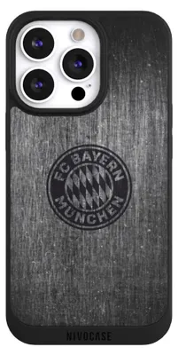 Produktbild von NIVOCASE Handyhülle für Apple iPhone 13 Pro  Hülle NIVOpure Case Schwarz FC Bayern München FCB Metallic Look